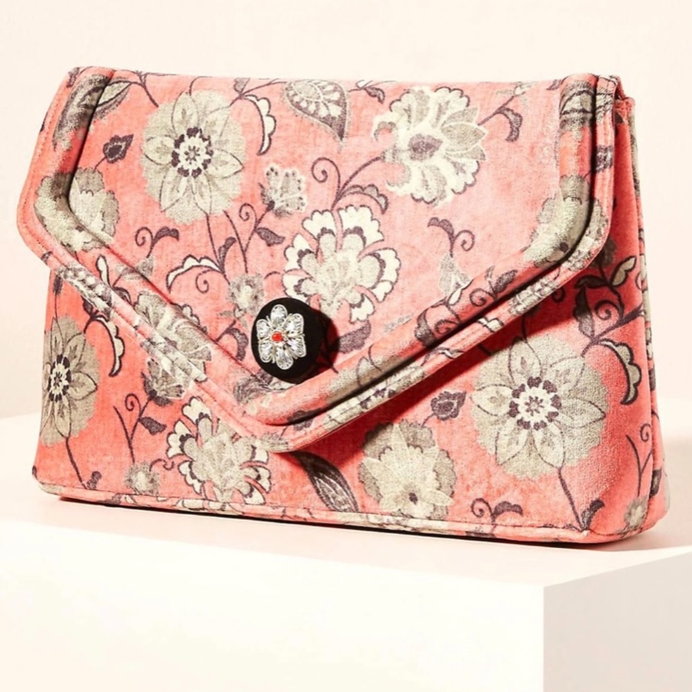 ANTHROPOLOGIE VELVET clutch/crossbody bag